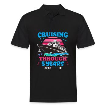 Cruising Through 5 Years Wedding Anniversary - Men's Polo Shirt - black - Front - Kai (181cm)