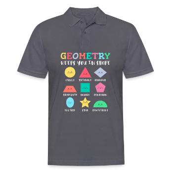 Geometrische Formen mit positiven Sprüchen - Männer Poloshirt - Anthrazit - Vorne - Nico (186cm)