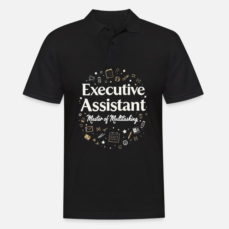 Assistent der Geschäftsführung Multitasking Expert - Männer Poloshirt - Schwarz