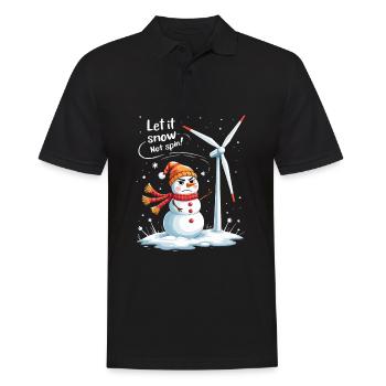 Stopp Windräder - Lasst es schneien, nicht drehen - Männer Poloshirt - Schwarz - Vorne - Kai (181cm)