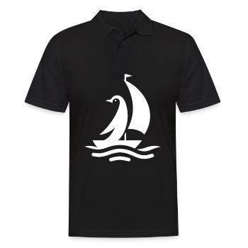 Penguin Sailboat Sailing Silhouette Minimalist - Men's Polo Shirt - black - Front - Kai (181cm)