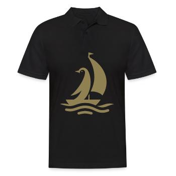 Penguin Sailboat Sailing Silhouette Minimalist - Men's Polo Shirt - black - Front - Kai (181cm)