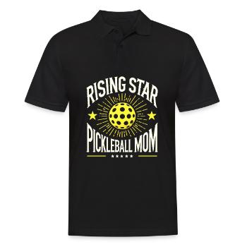 Pickleball Mama eines aufstrebenden Stars - Männer Poloshirt - Schwarz - Vorne - Kai (181cm)