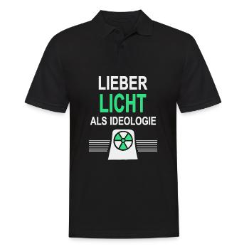 Lieber Licht als Ideologie - Ja zu Atomkraft - Männer Poloshirt - Schwarz - Vorne - Kai (181cm)