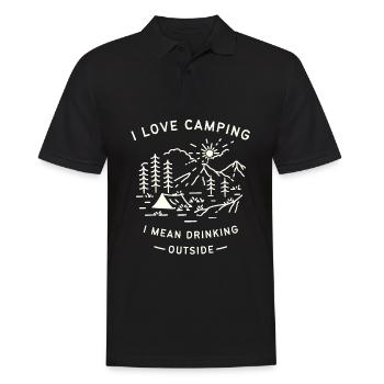 I like camping I mean drinking outside - Men's Polo Shirt - black - Front - Kai (181cm)