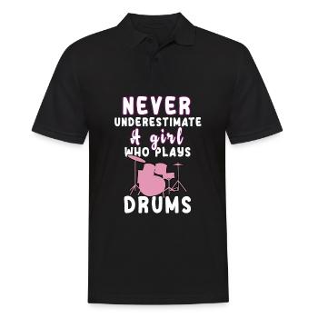 Never underestimate a girl who plays drums - Men's Polo Shirt - black - Front - Kai (181cm)