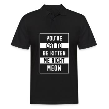 Drôle de citation de chat amoureux des chats - Polo Homme - noir - Devant - Kai (181cm)