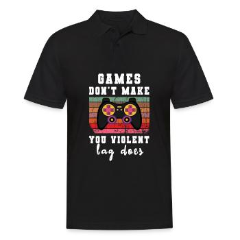 Games don't make violent lag does funny gamer - Men's Polo Shirt - black - Front - Kai (181cm)