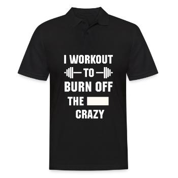 Ich trainiere, um das verrückte lustige Fitnessstudio zu verbrennen - Männer Poloshirt - Schwarz - Vorne - Kai (181cm)