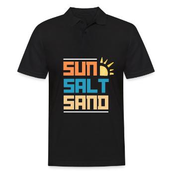 Sonne, Salz, Sand, Sommerstimmung - Männer Poloshirt - Schwarz - Vorne - Kai (181cm)