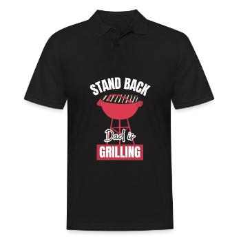 Stand Back Papa est en train de griller drôle de grill Citation BBQ - Polo Homme - noir - Devant - Kai (181cm)