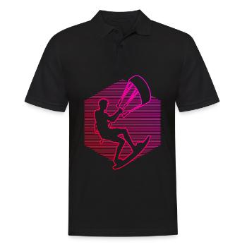 Femmes Kiting Kitesurf Kitesurfeur Hommes - Polo Homme - noir - Devant - Kai (181cm)