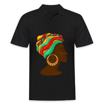 Beautiful Africa Art African American Woman - Men's Polo Shirt - black - Front - Kai (181cm)