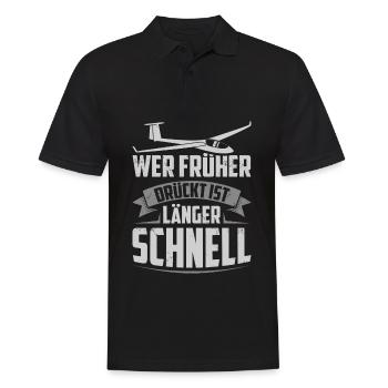 Segelflugzeuge - Männer Poloshirt - Schwarz - Vorne - Kai (181cm)