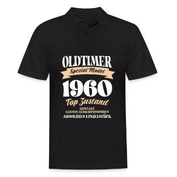 Oldtimer Spezial Model Gepflegt Top Jahrgang 1960 - Männer Poloshirt - Schwarz - Vorne - Kai (181cm)
