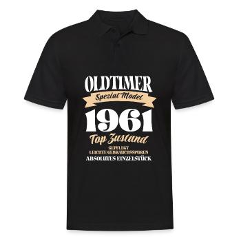 Oldtimer Spezial Model Gepflegt Top Jahrgang 1961 - Männer Poloshirt - Schwarz - Vorne - Kai (181cm)