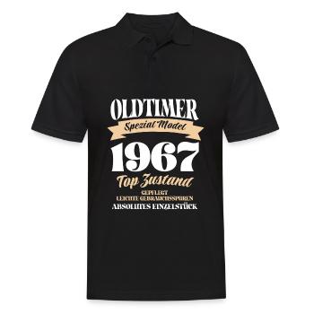 Oldtimer Spezial Model Gepflegt Top Jahrgang 1967 - Männer Poloshirt - Schwarz - Vorne - Kai (181cm)