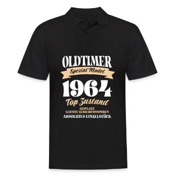 Oldtimer Spezial Model Gepflegt Top Jahrgang 1964 - Männer Poloshirt - Schwarz - Vorne - Kai (181cm)