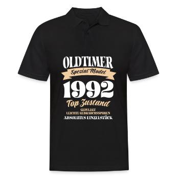 Oldtimer Spezial Model Gepflegt Top Jahrgang 1992 - Männer Poloshirt - Schwarz - Vorne - Kai (181cm)