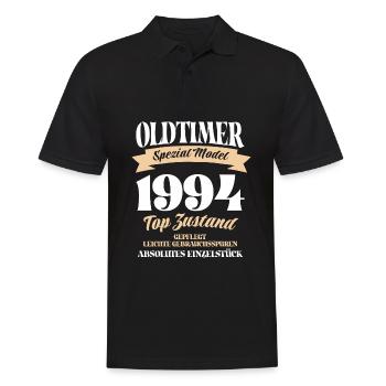 Oldtimer Spezial Model Gepflegt Top Jahrgang 1994 - Männer Poloshirt - Schwarz - Vorne - Kai (181cm)