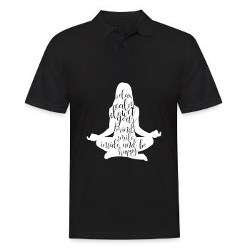 Détendez-vous et soyez heureux citation de yoga - Polo Homme - noir - Devant - Kai (181cm)