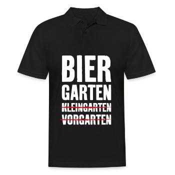 BIERGARTEN KLEINGARTEN GARTEN BIER - Männer Poloshirt - Schwarz - Vorne - Kai (181cm)
