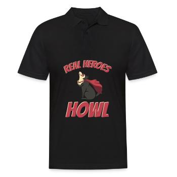 Wolf - Men's Polo Shirt - black - Front - Kai (181cm)