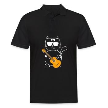 Western Guitar Guitarist Acoustic Guitar - Men's Polo Shirt - black - Front - Kai (181cm)