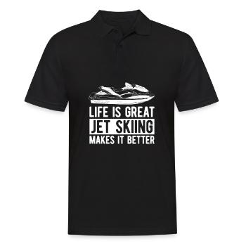 Jetski Jet Ski Motorschlitten - Männer Poloshirt - Schwarz - Vorne - Kai (181cm)