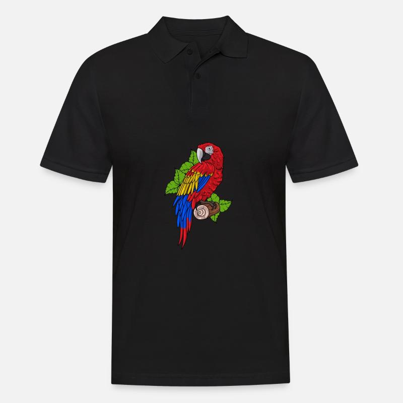 Papagei - Männer Poloshirt - Schwarz