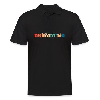 Retro Drums Drummer Vintage Drummer - Polo Homme - noir - Devant - Kai (181cm)