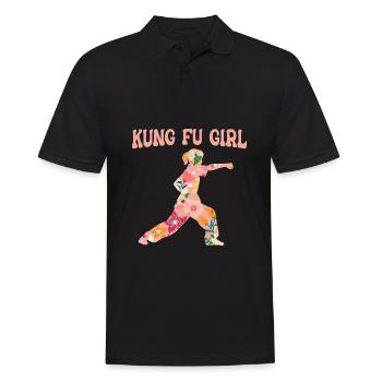 Kung Fu Karate - Männer Poloshirt - Schwarz - Vorne - Kai (181cm)