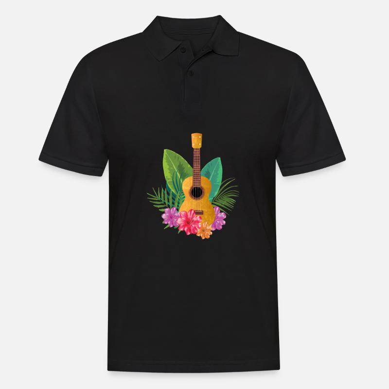 Ukulele - Männer Poloshirt - Schwarz