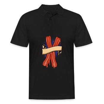 Bacon Speck Frühstück - Männer Poloshirt - Schwarz - Vorne - Kai (181cm)
