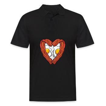 Bacon Speck Frühstück - Männer Poloshirt - Schwarz - Vorne - Kai (181cm)