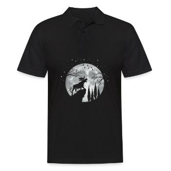 Elch - Männer Poloshirt - Schwarz - Vorne - Kai (181cm)