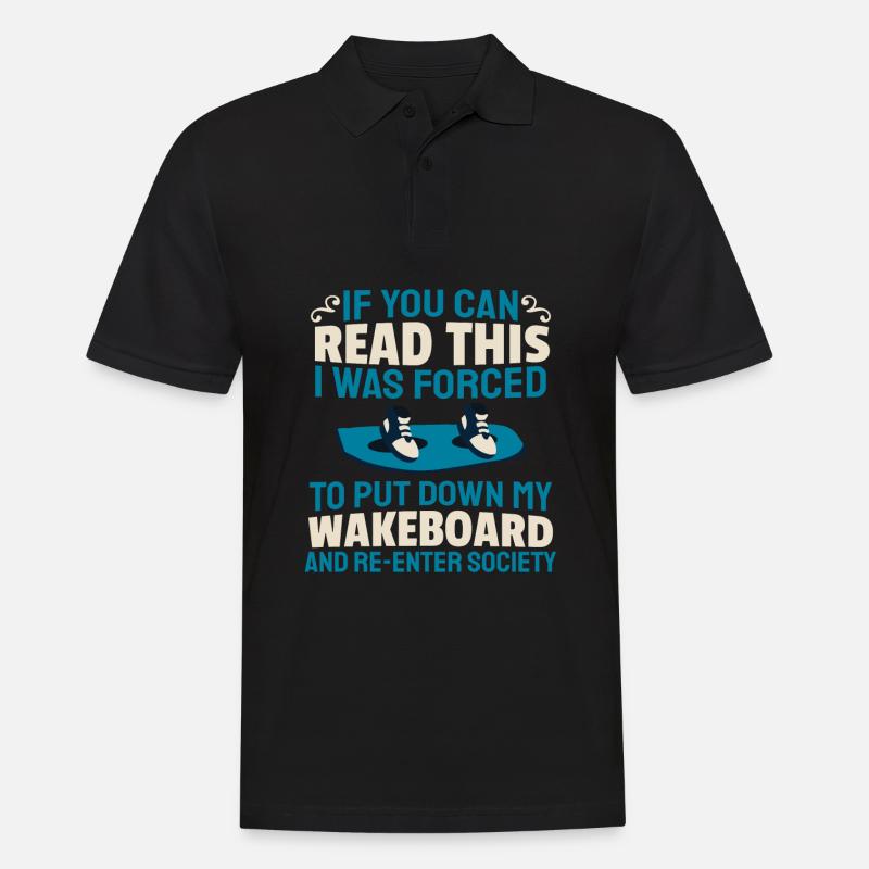 Wakeboarden Wakeboarding Wakeboard - Männer Poloshirt - Schwarz