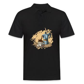 Espresso Coffee - Men's Polo Shirt - black - Front - Kai (181cm)