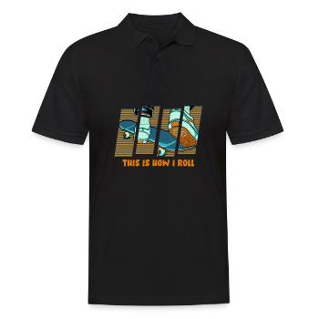 Skateboard Skateboarder Skater - Männer Poloshirt - Schwarz - Vorne - Kai (181cm)