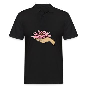 Meditation Meditieren - Männer Poloshirt - Schwarz - Vorne - Kai (181cm)