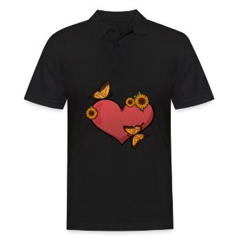 Schmetterling - Männer Poloshirt - Schwarz - Vorne - Kai (181cm)