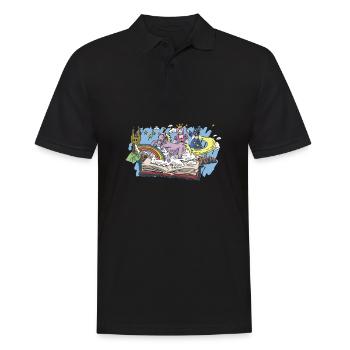Bookworm Bookworm Book Reading - Men's Polo Shirt - black - Front - Kai (181cm)