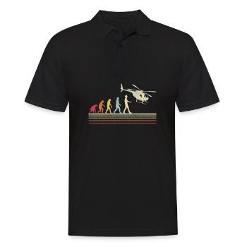 Helikopter Hubschrauber Pilot Heli - Männer Poloshirt - Schwarz - Vorne - Kai (181cm)