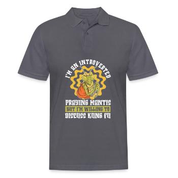 Kung Fu - Men's Polo Shirt - charcoal grey - Front - Nico (186cm)