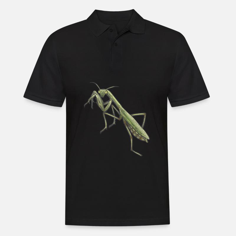 Gottesanbeterin - Männer Poloshirt - Schwarz