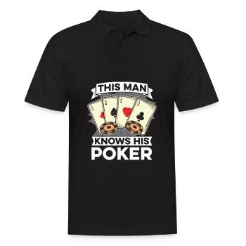 Poker Pokerspieler Texas Holdem - Männer Poloshirt - Schwarz - Vorne - Kai (181cm)