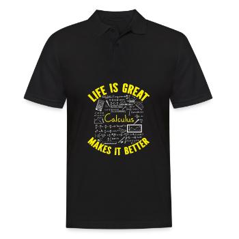 Mathe Mathematik - Männer Poloshirt - Schwarz - Vorne - Kai (181cm)