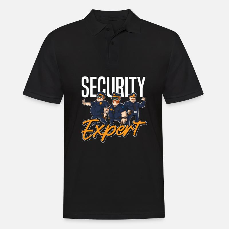 Security Wachmann Sicherheitsdienst - Männer Poloshirt - Schwarz