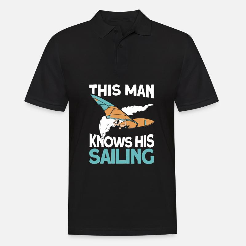 Seglen Segelboot Segler - Männer Poloshirt - Schwarz