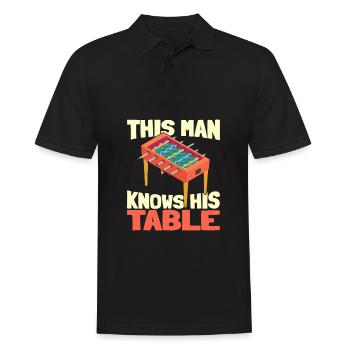 Tischfußball Kickern Wuzzler - Männer Poloshirt - Schwarz - Vorne - Kai (181cm)